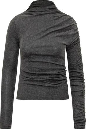 Pinko Loto Turtleneck - Dames - Longsleeves - Grijs - XL - Tops