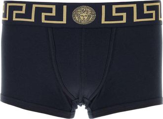 Versace Navy Blue Stretch Cotton Boxer