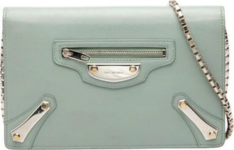 Balenciaga Pre-owned Clutches, female, Green, Size: ONE SIZE Pre-owned Chain Wallet