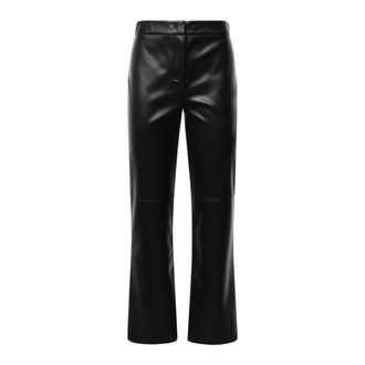 Max Mara Leather Trousers - female - Max Mara - Wide Trousers - Black - S - Trousers