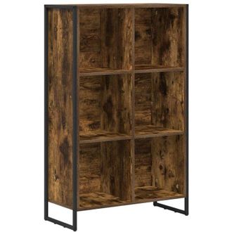 vidaXL Book Cabinet Smoke Oak 99.5 x 30 x 108.5 cm Engineered Wood vidaXL