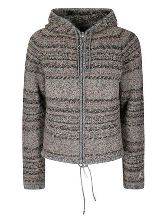 Roa stripped zip-up hoodie - Green