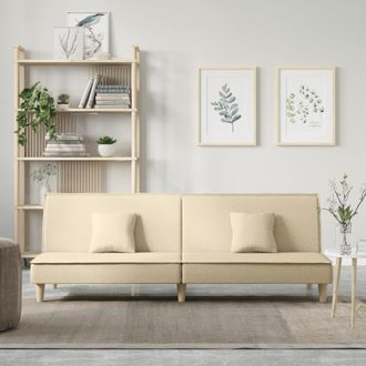 vidaXL Sof&aacute; Cama De Tela Color Crema Vidaxl