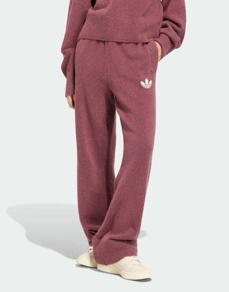 adidas Originals Essentials pantaloni in maglia bordeaux-Rosso