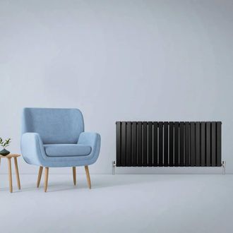MonsterShop Designer Flat Panel Radiators Matt Black 600mm x 1400mm