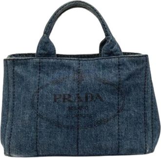 Prada Pre-owned Tote Bags, female, Blue, Size: ONE SIZE Pre-owned Vintage Tote Bag