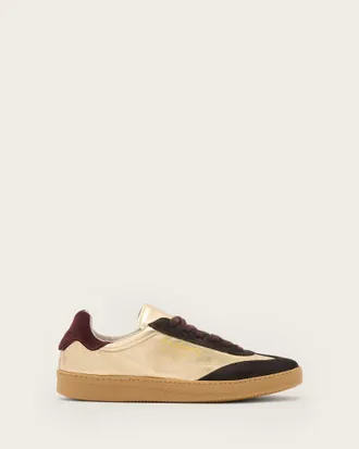 AllSaints Thelma Metallic Leather Low Top Sneakers