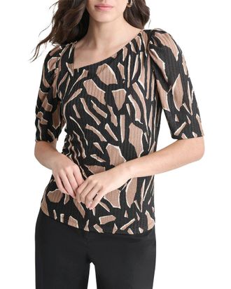 DKNY Dkny Short Sleeve Asymmetrical Top