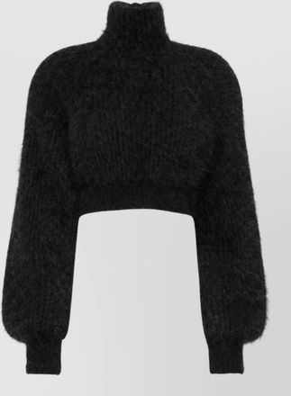 Max Mara mohair-blend ribbed cropped cutout sweater