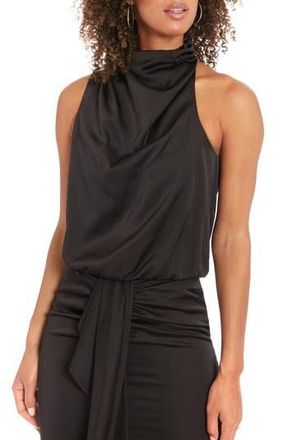 Muse Drape Mock Neck Top in Black at Nordstrom Rack, Size 16
