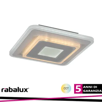 GreenIce Plafoniera Led Quadrata 20cm 12w Cct Bianca Rabalux