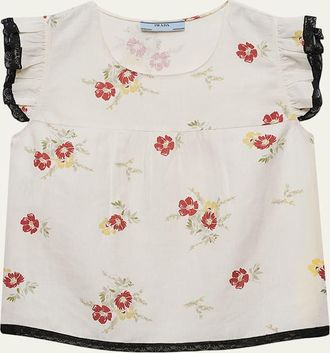 Prada Floral Linen Top