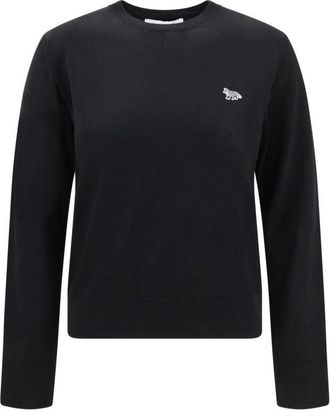 Maison Kitsuné Wool Knit Sweater With Round Neckline And Logo Detail