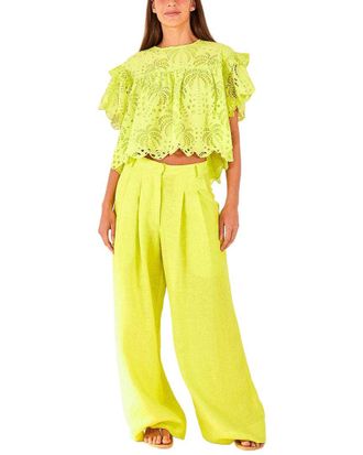 Farm Rio Farm Rio Lime Palm Tree Richilier Blouse