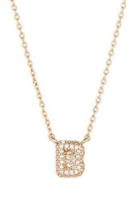 BP. Pav&eacute; Crystal Initial Necklace in B- 14K Gold Dipped at Nordstrom Rack