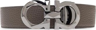 Ferragamo Dubbelzijdige riem - Heren - Riemen - Grijs - 100 CM - Leer - Accessoires