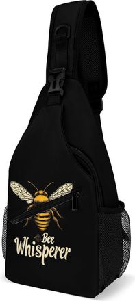 Generic Bee Whisperer Mens Shoulder Bags Sling Crossbody Backpack Travel Hiking Chest Bag with Small Side 38x20cm
