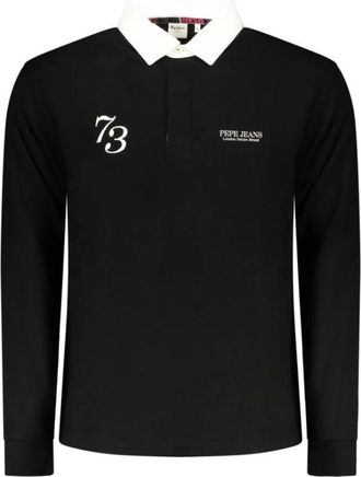 Pepe Jeans London Polo Shirt met lange mouwen - Heren - Polos - Zwart - L - Katoen - Tops