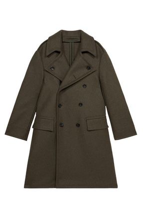 Fortela Winston Double-Breasted Wool Coat in Green at Nordstrom, Size 54 Eu