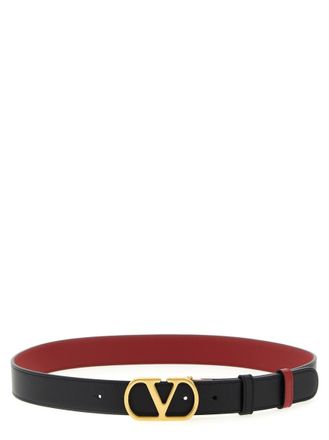 Valentino Garavani Black VLogo Reversible Belt