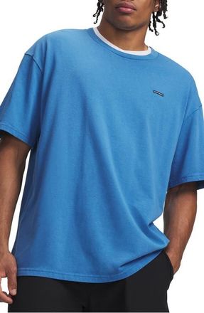 Under Armour Heavyweight Oversized Washed T-Shirt in Aegean Blue/black at Nordstrom, Size Xxx-Large