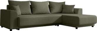 Vente-Unique Sof&aacute; rinconera reversible de pana verde caqui NESSARO