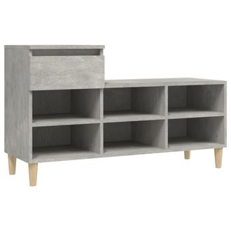 vidaXL Vidaxl - Mueble Zapatero Madera Contrachapada Gris Hormig&oacute;n 102x36x60 Cm