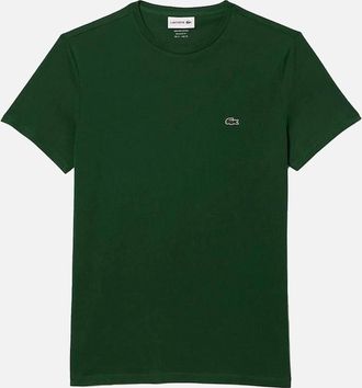 Lacoste Mens Lacoste Monochrome Cotton Pima Jersey Crew-Neck T-Shirt, Green - Size: 36