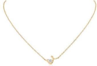 Kenneth Jay Lane Pear Cubic Zirconia Twirl Chain Necklace in Clear/gold at Nordstrom Rack