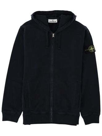 Stone Island Navy Blue Zip Up Hoodie