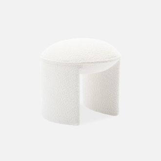Sweeek Sweeek - Taburete Puff De Rizo Texturizado, Shawn, Blanco, 44x44x42 Cm