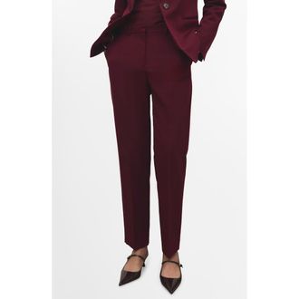 Mango Straight Suit Pants in Wine at Nordstrom, Size 10