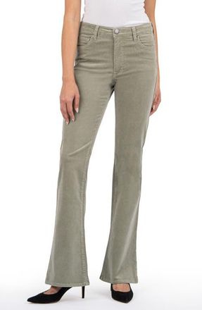 Kut from the Kloth Ana Fab Ab High Waist Corduroy Flare Jeans in Celery at Nordstrom, Size 4