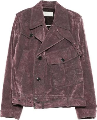 Dries Van Noten Vassel Den 2392 Jas - Heren - Zomerjassen - Paars - M - Katoen - Jassen