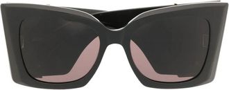 Saint Laurent Zwarte Oversized Cat-Eye Zonnebril - Dames - Zonnebrillen - Zwart - ONE Size - Accessoires
