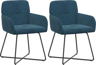 vidaXL Sillas De Comedor 2 Uds. Terciopelo Azul 59 X 56,5 X 86 Cm Vidaxl