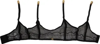 Dolce & Gabbana Black Floral Lace Nylon Strap Garter Underwear Co+pa+vi Clothing