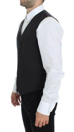 Dolce & Gabbana Wool Stretch Dress Vest - Gray