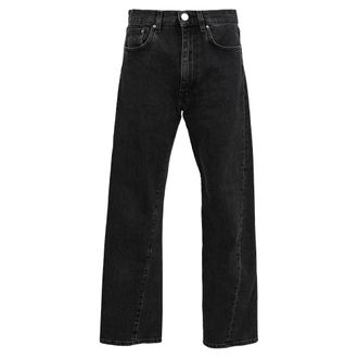 Toteme Twisted Straight-Leg Jeans in Black Cotton