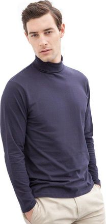 Henbury Mens Cotton Rich Long Sleeve Turtleneck Sweatshirt, navy, L