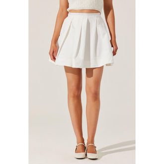 ASTR the Label Antheia Cotton Skater Skirt in White at Nordstrom Rack, Size Medium