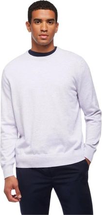 Brooks Brothers Supima Cotton Crewneck Sweater - Heren - Ronde hals truien - Paars - M - Katoen - Truien & Vesten
