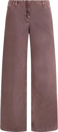 Magda Butrym Womens Wide Leg Denim Pants - Rose Gold Cotton - Size EU 34 (Womens)