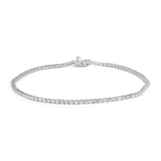 House of Brilliance 14K White Gold 2.0 Cttw Lab Grown Round Diamond Tennis Bracelet