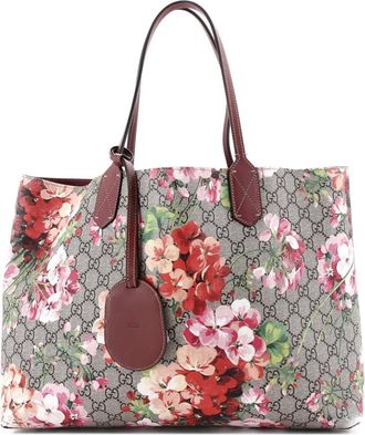 Gucci Reversible Blooms leren medium shopper met GG-print - Veelkleurig