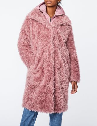 Bernardo Hooded Fur Coat
