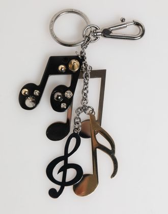 Dolce & Gabbana Mens Music Notes Keychain - Black