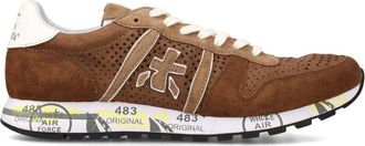 Premiata Eric Sneakers In Perforated Brown Suede