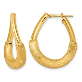 Diamond2Deal 14K Yellow Gold Fancy Twisted Hoop Earrings