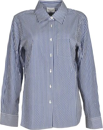 P.A.R.O.S.H. Gestreepte blouse - Dames - Overhemden - Blauw - M - Katoen - Overhemden